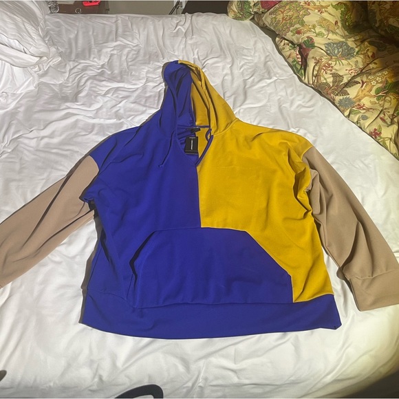 Ashley Stewart Jackets & Coats Nwt Yellow And Blue Plus Size Hoodie